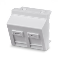 Вставка 45x45 (Mosaic) для 2 модулей формата Keystone Jack, угловая Cabeus (FP-A-45-2M)