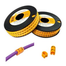 Клипса маркировочная на кабель диаметром 3.6–7.4 мм, символ "A", 500 шт., желтая LANMASTER LAN-MCC-EC2A/500-YL