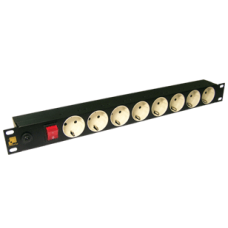 Блок розеток 8 шт. с заземлением, 19" LANMASTER LAN-EP19-8P/S